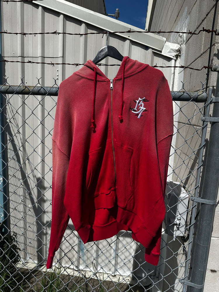 137 "All Luv" Ombré Waffle Zip Up