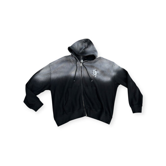 137 "All Luv" Coal Ombré Waffle Zip Up