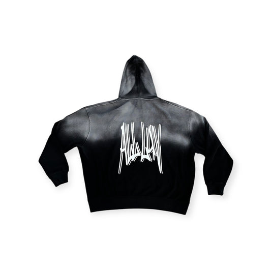 137 "All Luv" Coal Ombré Waffle Zip Up