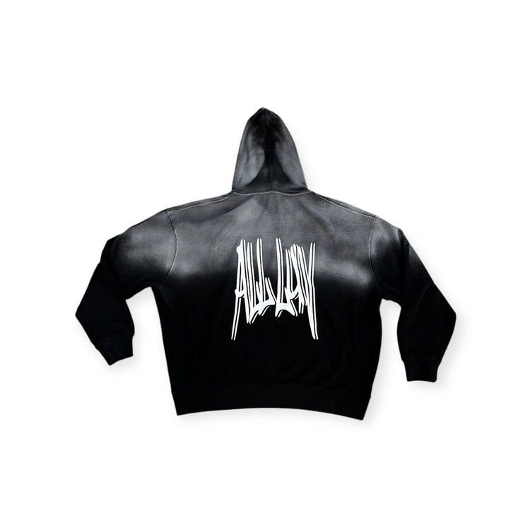 137 "All Luv" Coal Ombré Waffle Zip Up