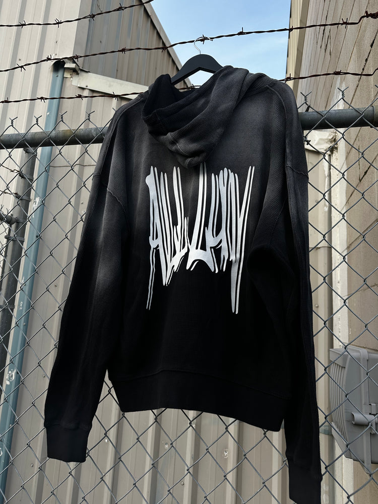 137 "All Luv" Coal Ombré Waffle Zip Up